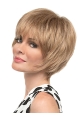 Straight 8" With BangsBlonde Synthetic Wigs 