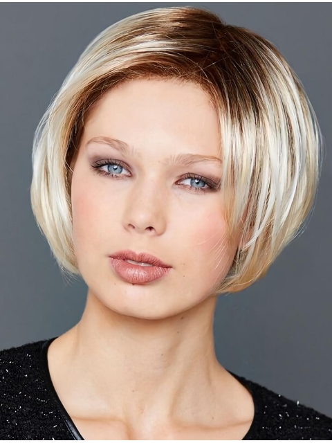 8" Straight High Quality Synthetic Bob Wigs