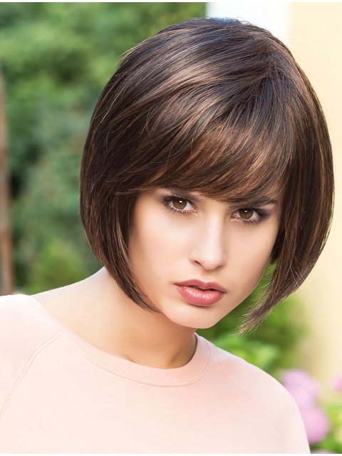 8" Straight Modern Synthetic Bob Wigs