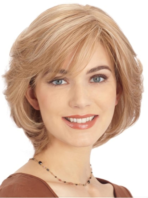 Tempting Blonde Chin Length Lace Wigs