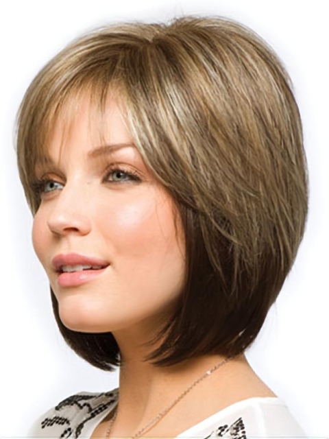 Brown Amazing Straight Synthetic Medium Wigs