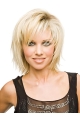 Blonde Straight Synthetic Shining Short Wigs