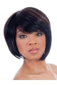 Polite Black Straight Chin Length African American Wigs