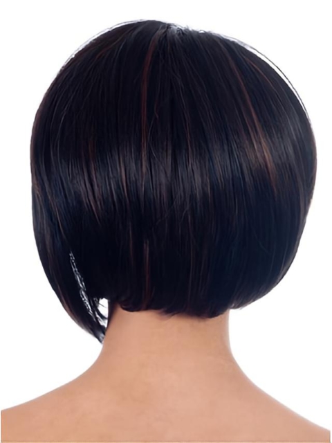 Polite Black Straight Chin Length African American Wigs