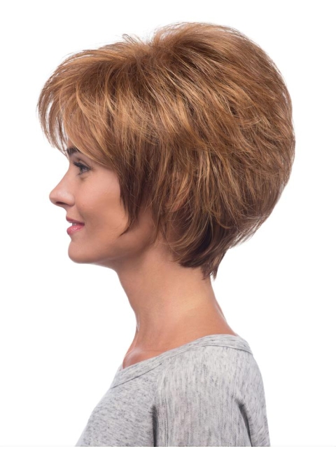 Layered Auburn Capless Synthetic Short Wigs