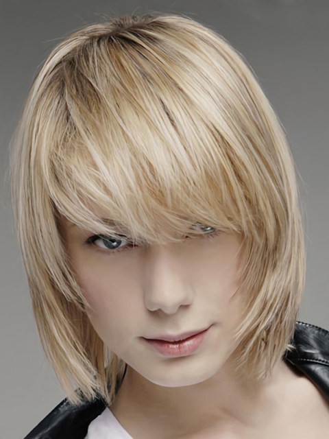 Traditiona Blonde Lace Front Chin Length Men Wigs