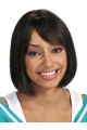 Fashionable Black Straight Chin Length African American Wigs