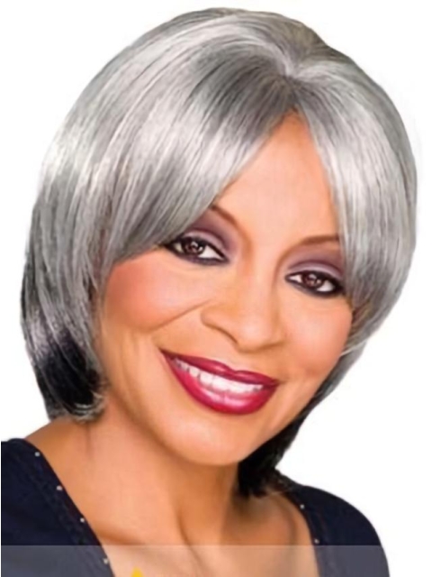 Dip Grey Lady Chin Length Wigs