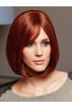 Discount Auburn Straight Chin Length Human Hair Wigs