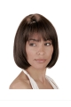 Ideal Brown Straight Chin Length Human Hair Wigs