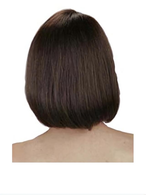 Ideal Brown Straight Chin Length Human Hair Wigs