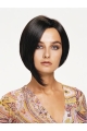 Convenient Black Lace Front Chin Length Human Hair Wigs