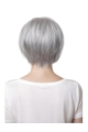 Fashionable Straight Chin Length Synthetic Grey Wigs