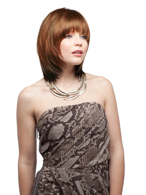 Auburn Straight Chin Length Synthetic Wigs