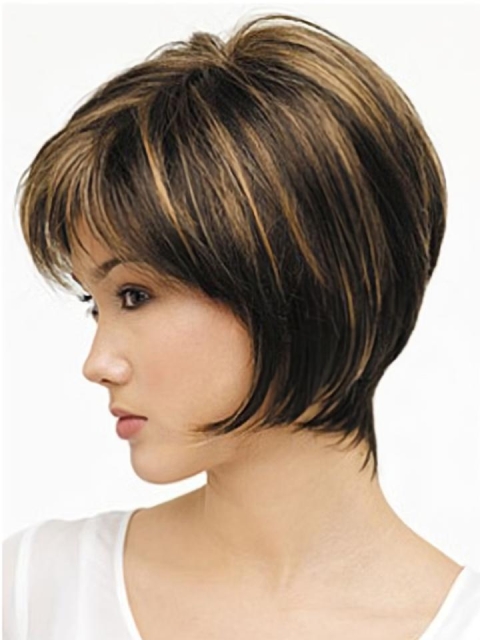 Lace Front Straight Synthetic Durable Medium Wigs