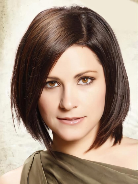 Trendy Lace Front Straight Chin Length Remy Human Lace Wigs