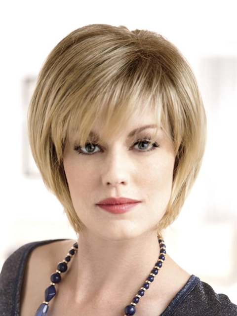 Wholesome Blonde Monofilament Chin Length Wigs