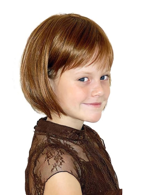 Easeful Auburn Straight Chin Length Kids Wigs