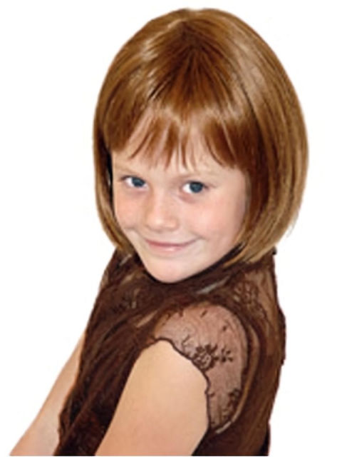 Easeful Auburn Straight Chin Length Kids Wigs