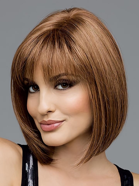 Brown Straight Synthetic Gorgeous Medium Wigs