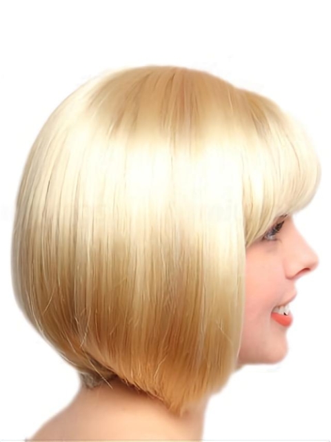 Bobs Suitable Blonde Straight Medium Wigs