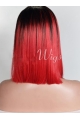 Bobs Chin Length Straight Ombre Full Lace Wigs