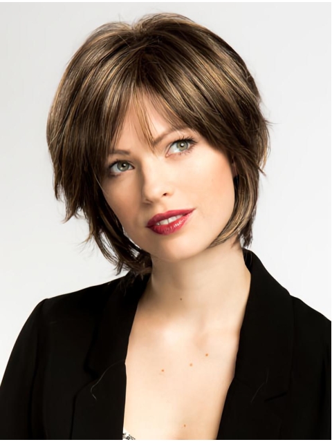 Fashional Chin Length Straight Brown Bobs New Design Wigs