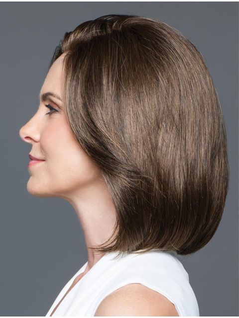 Fabulous Chin Length Straight Brown Nice Bobs Wigs