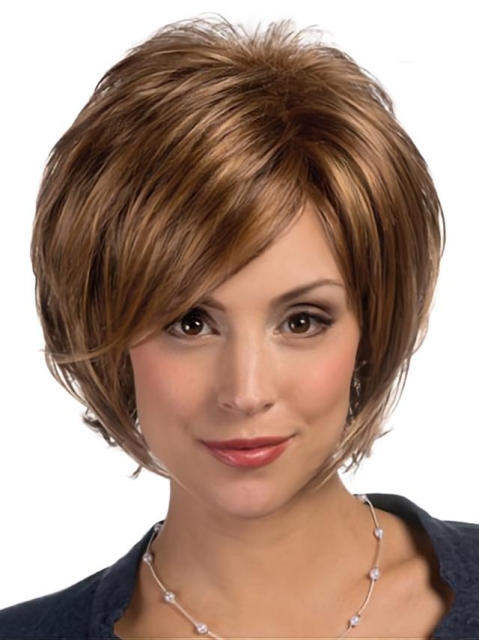 Fashion Straight Lace Front Chin Length Lace Wigs