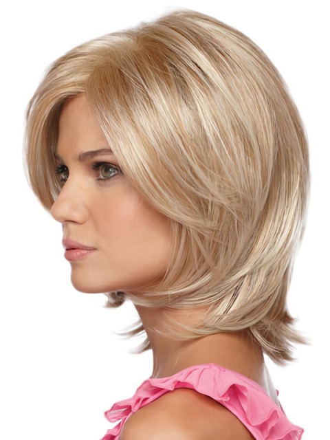 Incredible Blonde Straight Chin Length Synthetic Wigs