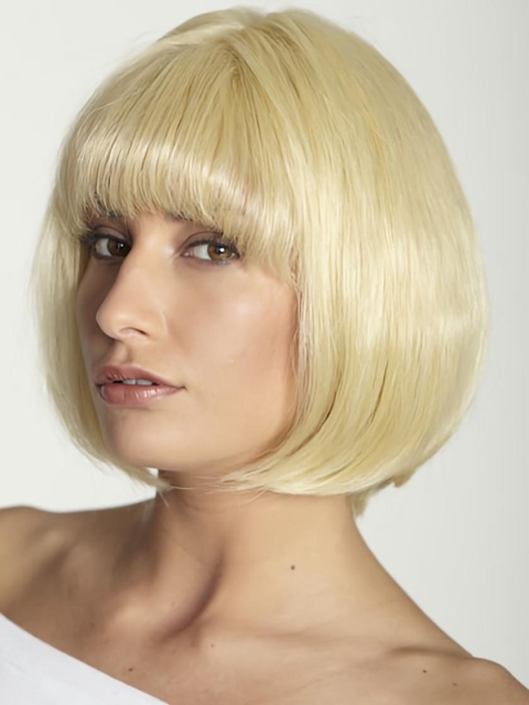 Flexibility Straight Bobs Blonde Short Wigs