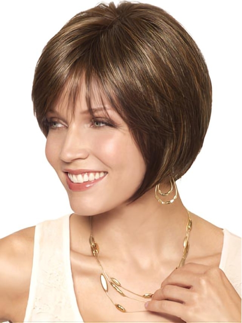 Monofilament Straight Chin Length Lace Wigs