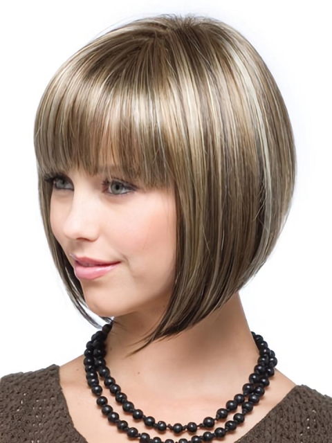 Brown Straight Synthetic Radiant Short Wigs