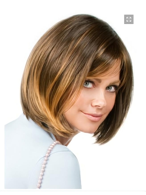 Glamorous Blonde Straight Chin Length Bob Wigs