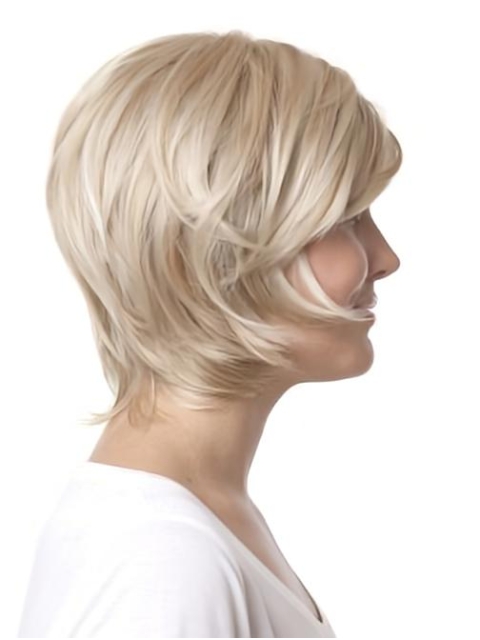 Sleek Blonde Straight Chin Length Monofilament Wigs