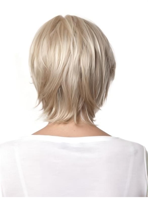 Sleek Blonde Straight Chin Length Monofilament Wigs