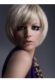 Young Fashion Chin Length Bobs Straight Style Platinum Blonde Wigs