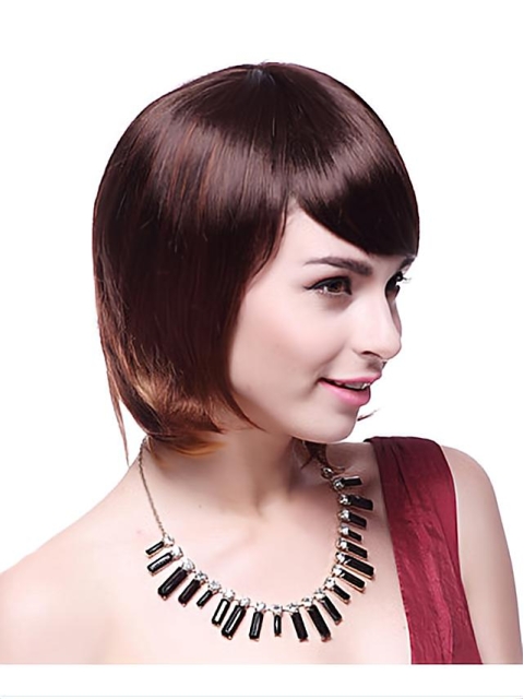 Online Auburn Straight Chin Length Synthetic Wigs