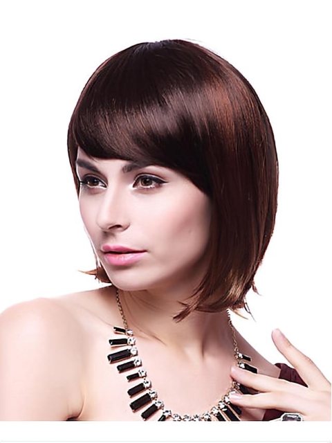 Online Auburn Straight Chin Length Synthetic Wigs