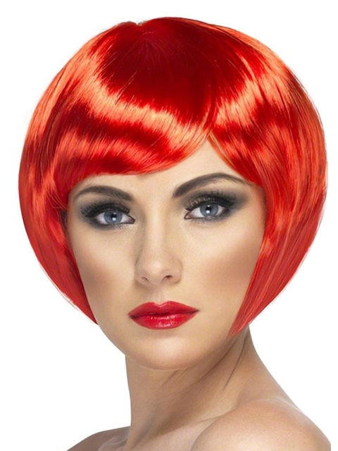 Bright Red Bobs Capless Synthetic Wigs