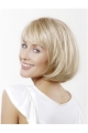 Monofilament Synthetic 10" Straight Platinum Blonde Chin Length Wigs Bob