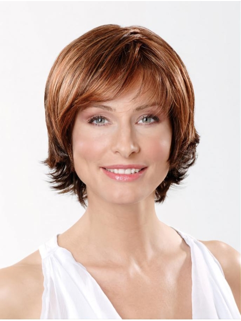 Lace Front Synthetic 10" Straight Copper Chin Length Fashion Bob Wigs