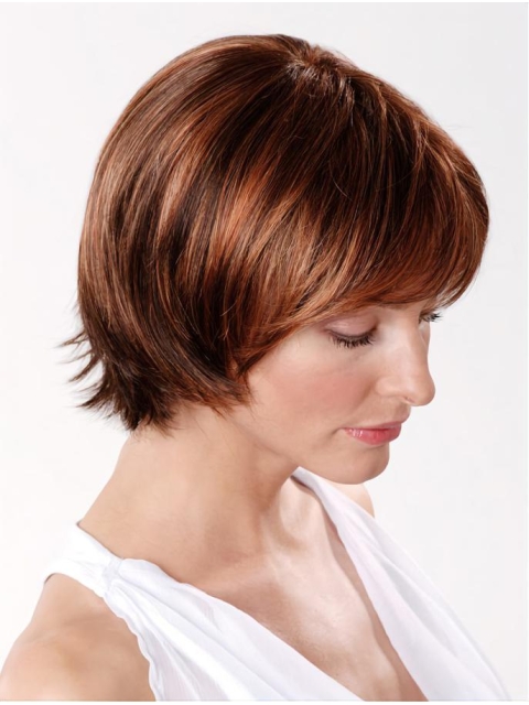 Lace Front Synthetic 10" Straight Copper Chin Length Fashion Bob Wigs