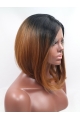 Synthetic Ombre/2 Tone 12" Straight Lace Front Bobs Chin Length Wigs