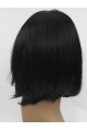 Synthetic Lace Front 13" Straight Black Without Bangs Chin Length Wigs