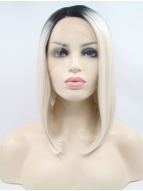 10" Straight Synthetic Ombre/2 Tone Bobs Chin Length Lace Front Wigs