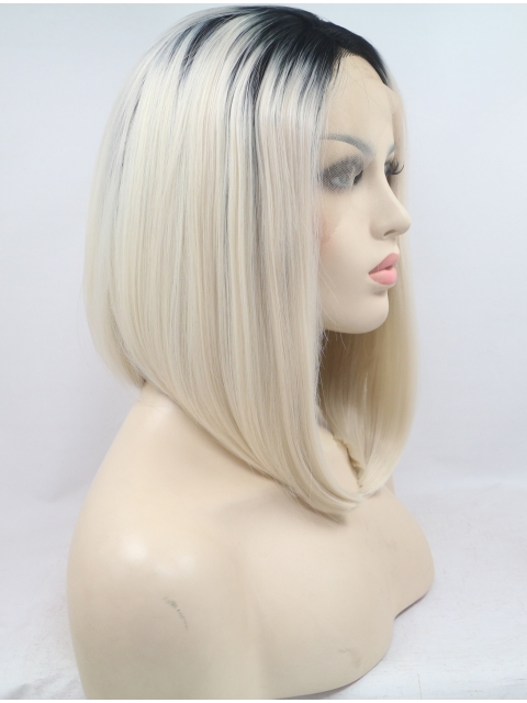 10" Straight Synthetic Ombre/2 Tone Bobs Chin Length Lace Front Wigs