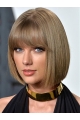 Capless Chin Length Blonde Straight Bobs Taylor Swift Wigs