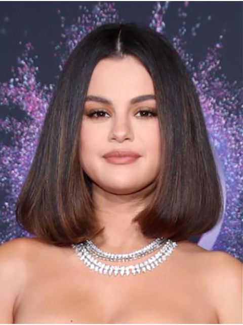 Straight Chin Length Ombre/2 Tone Synthetic Selena Gomez Wigs