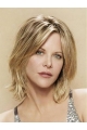 Straight Chin Length Blonde Synthetic Meg Ryan Wigs